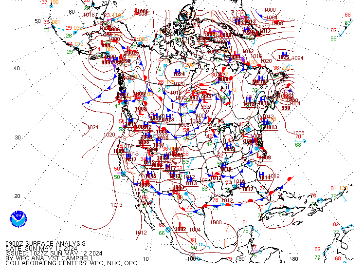 NWS Fronts and Pressure